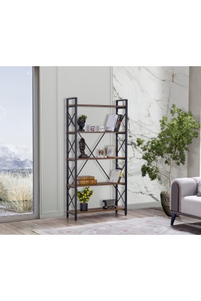 5 Raflı Kitaplık , Dekoratif Lüxy Kitaplık , Şık Görünümlü Kitaplık , 90x25x180