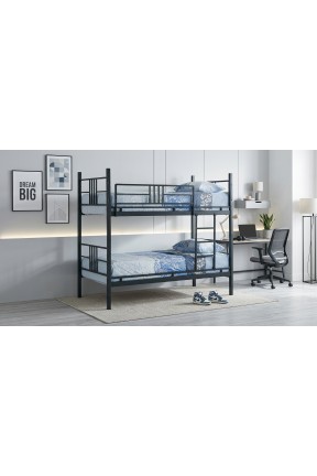 SteelNest Ranza – Antrasit Metal 90x190 Çift Katlı Karyola