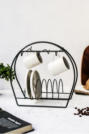 Fincanlık Siyah Fincan Standı 6lı Sunum -stand